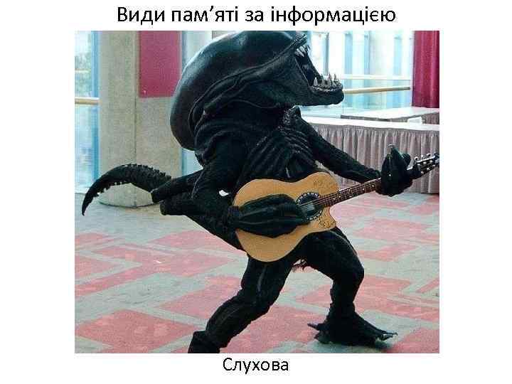 Види пам’яті за інформацією Слухова 