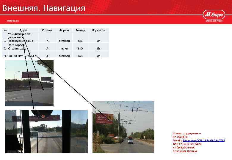 Внешняя. Навигация № Адрес ул. Лазоревая при движении в 1 Красноармейский р-н пр-т Героев