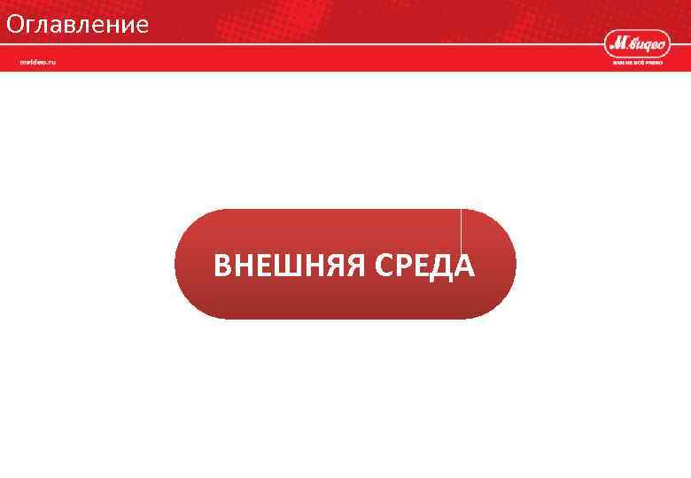 Оглавление ВНЕШНЯЯ СРЕДА 