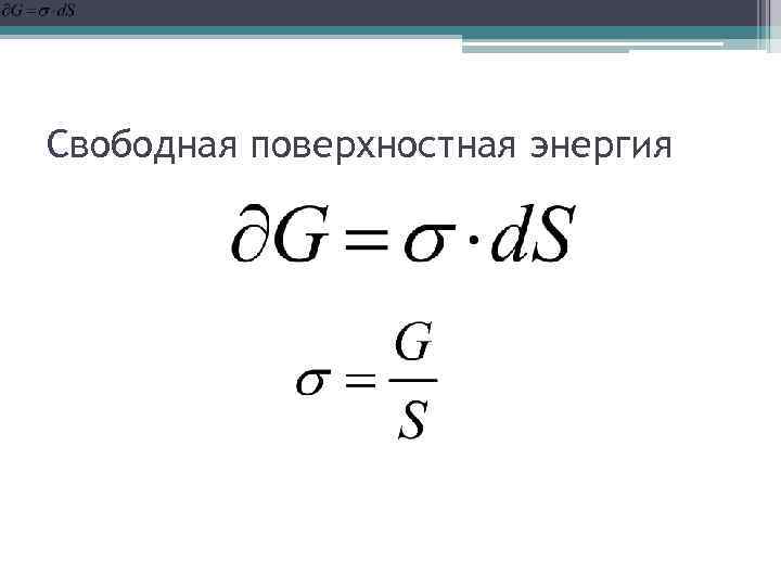 Свободная поверхностная энергия 