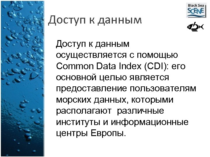 Доступ к данным осуществляется с помощью Common Data Index (CDI): его основной целью является