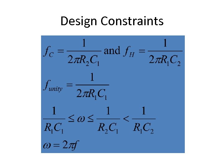 Design Constraints 