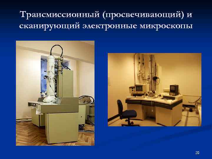 Трансмиссионный (просвечивающий) и сканирующий электронные микроскопы 20 