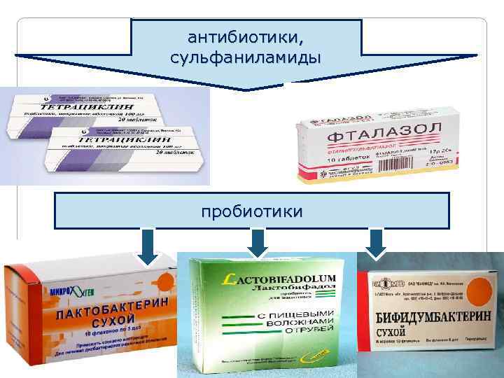 антибиотики, сульфаниламиды пробиотики 