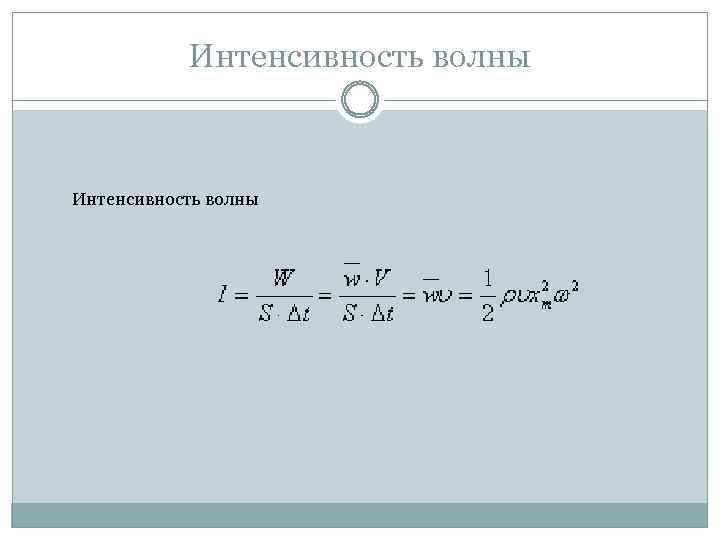 Интенсивность волны 