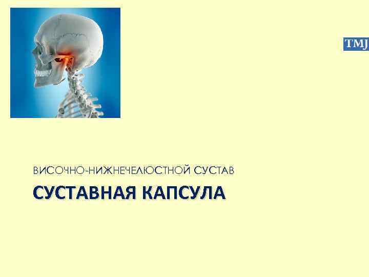 ВИСОЧНО-НИЖНЕЧЕЛЮСТНОЙ СУСТАВНАЯ КАПСУЛА 