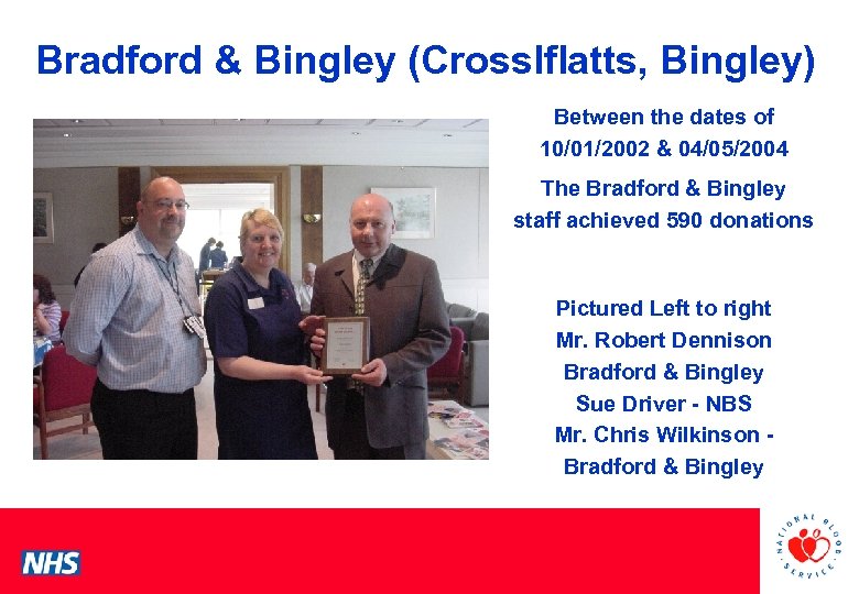 Bradford & Bingley (Crosslflatts, Bingley) Between the dates of 10/01/2002 & 04/05/2004 PCS Conference