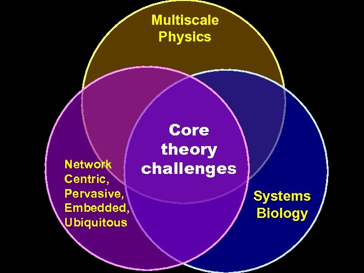 Multiscale Physics Network Centric, Pervasive, Embedded, Ubiquitous Core theory challenges Systems Biology 