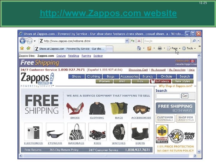 12 -25 http: //www. Zappos. com website 