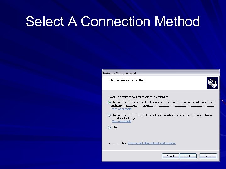 Select A Connection Method 