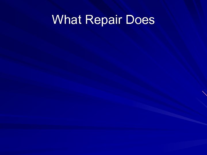 What Repair Does 