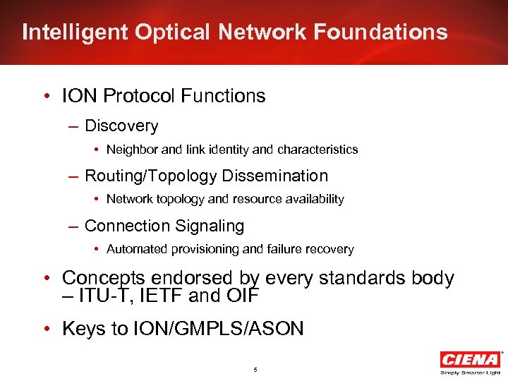 Intelligent Optical Network Foundations • ION Protocol Functions – Discovery • Neighbor and link