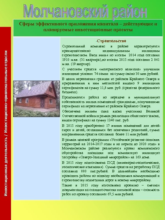 Сферы эффективного приложения капитала – действующие и планируемые инвестиционные проекты Инвестиционная деятельность / Инвестиционно-привлекательные