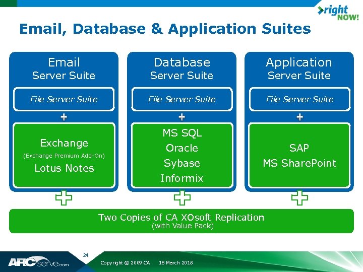 Email, Database & Application Suites Email Server Suite Database Server Suite Application File Server