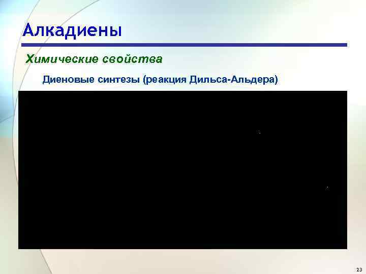 Алкадиены Химические свойства Диеновые синтезы (реакция Дильса-Альдера) 23 