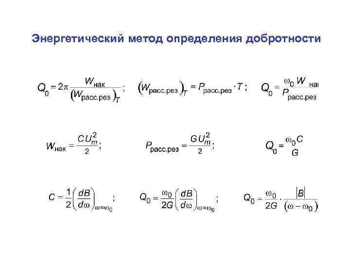 Энергетический метод определения добротности 