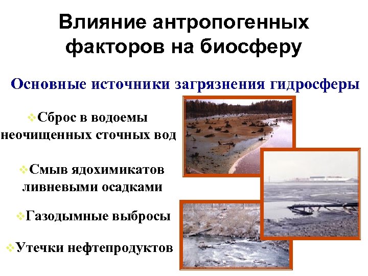 Объясните почему антропогенное воздействие на реки бассейна. Антропогенное загрязнение гидросферы. Антропогенные факторы воздействия на гидросферу. Источники загрязнения гидросферы. Антропогенные загрязнения водных источников.