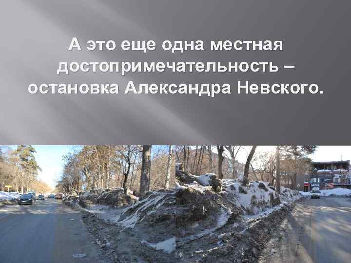 А это еще одна местная достопримечательность – остановка Александра Невского. 