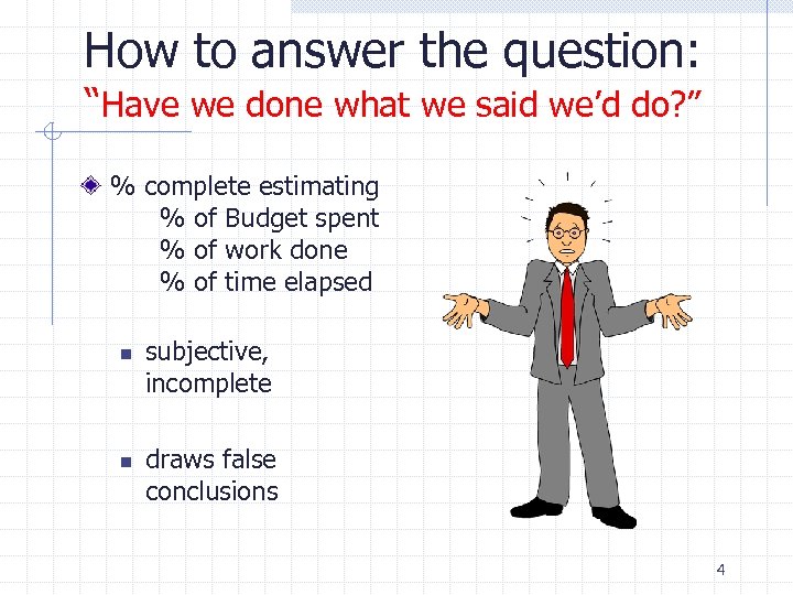 How to answer the question: “Have we done what we said we’d do? ”