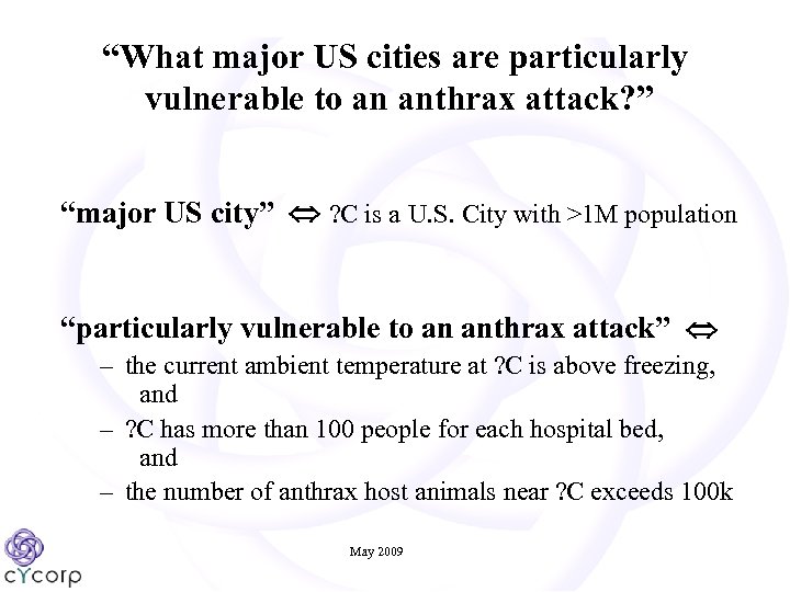 “What major US cities are particularly vulnerable to an anthrax attack? ” “major US