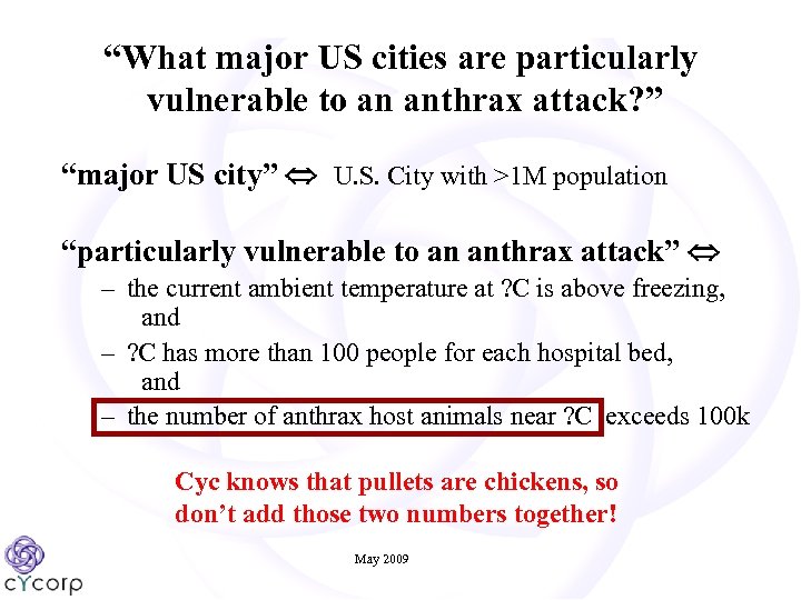 “What major US cities are particularly vulnerable to an anthrax attack? ” “major US