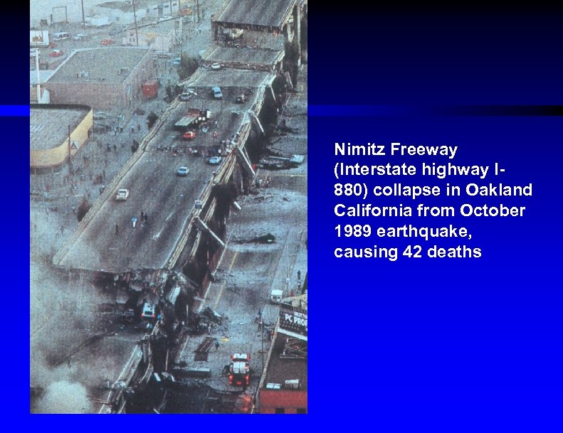 Nimitz Freeway (Interstate highway I 880) collapse in Oakland California from October 1989 earthquake,