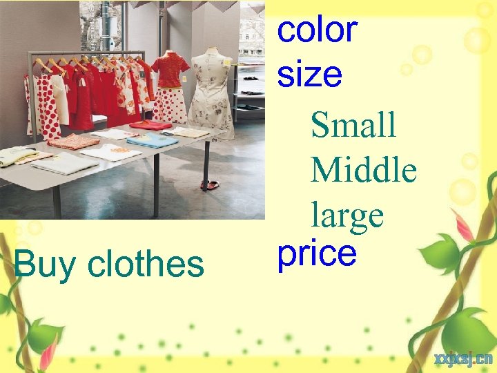 Buy clothes color size Small Middle large price 