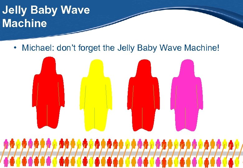 Jelly Baby Wave Machine • Michael: don’t forget the Jelly Baby Wave Machine! 