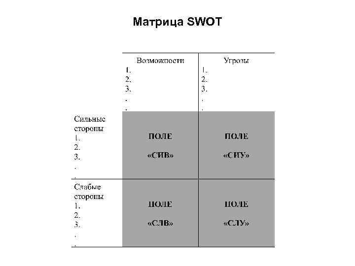 Матрица SWOT 