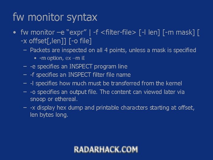 Fw Monitor Examples