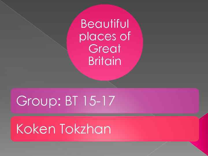 Beautiful places of Great Britain Group: BT 15 -17 Koken Tokzhan 