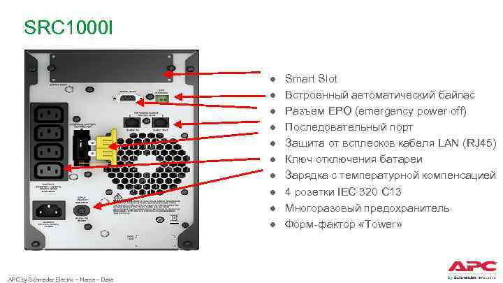 SRC 1000 I ● ● ● ● ● APC by Schneider Electric – Name