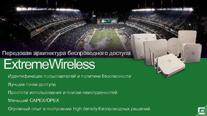 Передовая архитектура беспроводного доступа Extreme. Wireless Идентификация пользователей и политики безопасности Лучшие точки доступа