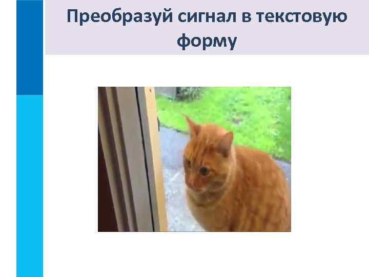 Преобразуй сигналозначает Догадайся, что в текстовую представленный сигнал для человека? форму 
