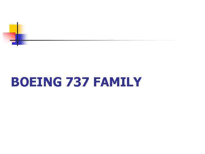 BOEING 737 FAMILY 