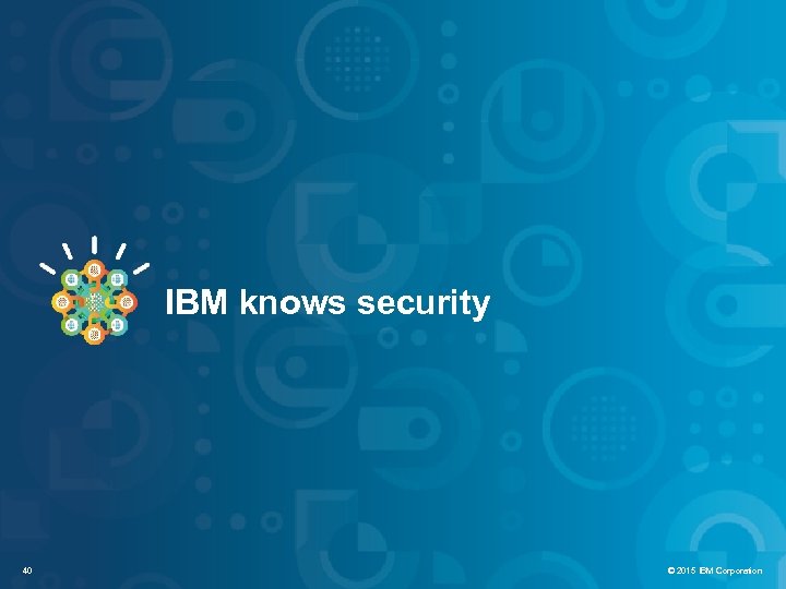 IBM Security Systems IBM knows security 40 © 2015 IBM Corporation © 2012 IBM