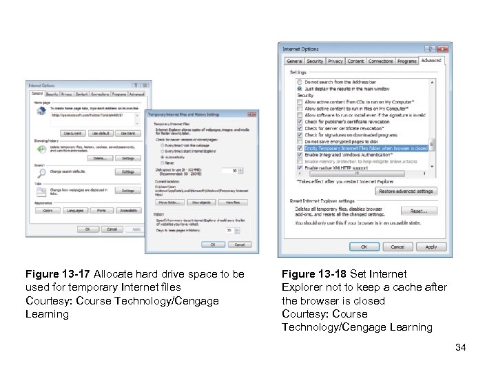 Figure 13 -17 Allocate hard drive space to be used for temporary Internet files