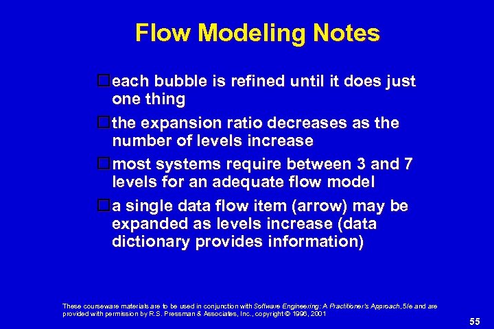 Flow Modeling Notes each bubble is refined until it does just one thing the