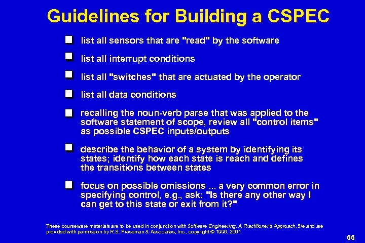 Guidelines for Building a CSPEC list all sensors that are 