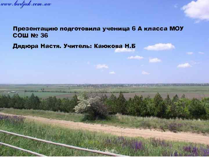 Презентацию подготовила ученица 6 А класса МОУ СОШ № 36 Дядюра Настя. Учитель: Каюкова