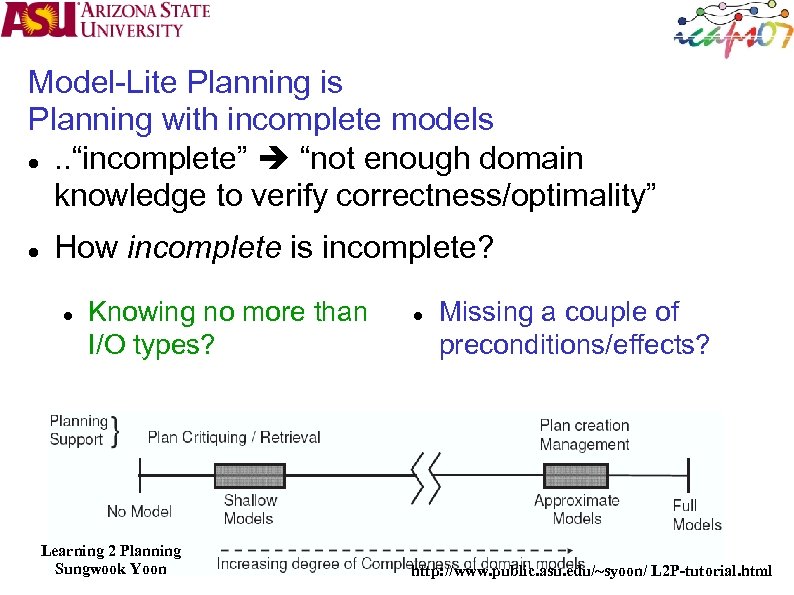 Model-Lite Planning is Planning with incomplete models . . “incomplete” “not enough domain knowledge