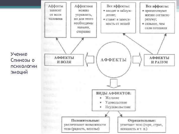 Единство интеллекта и аффекта. Учение Спинозы о психологии эмоций. Учение Спинозы об аффектах. Б.Спиноза про аффекты. Спиноза схема.