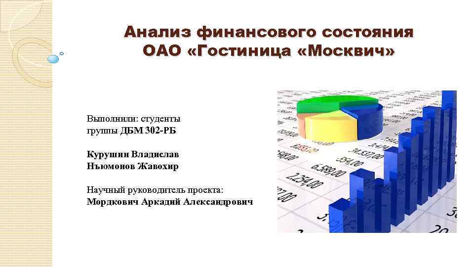 Анализ финансового состояния ОАО «Гостиница «Москвич» Выполнили: студенты группы ДБМ 302 -РБ Курушин Владислав