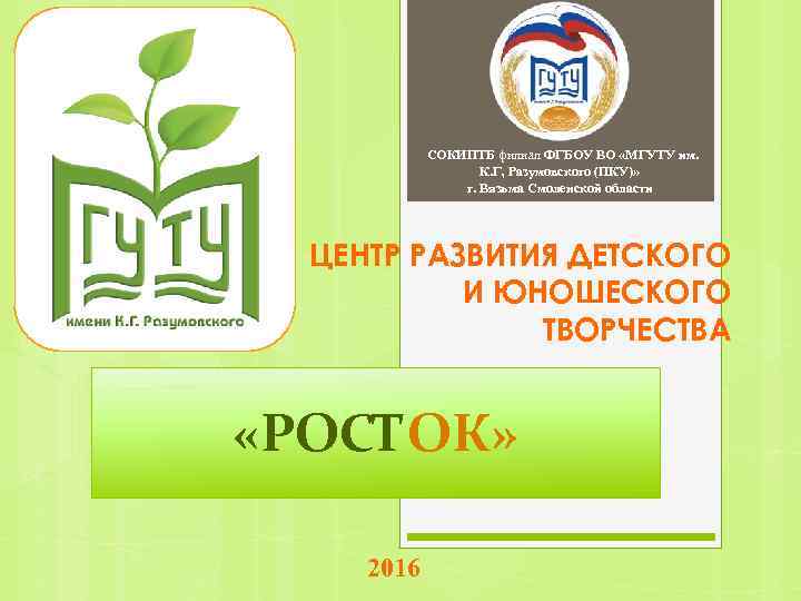 СОКИПТБ филиал ФГБОУ ВО «МГУТУ им. К. Г, Разумовского (ПКУ)» г. Вязьма Смоленской области