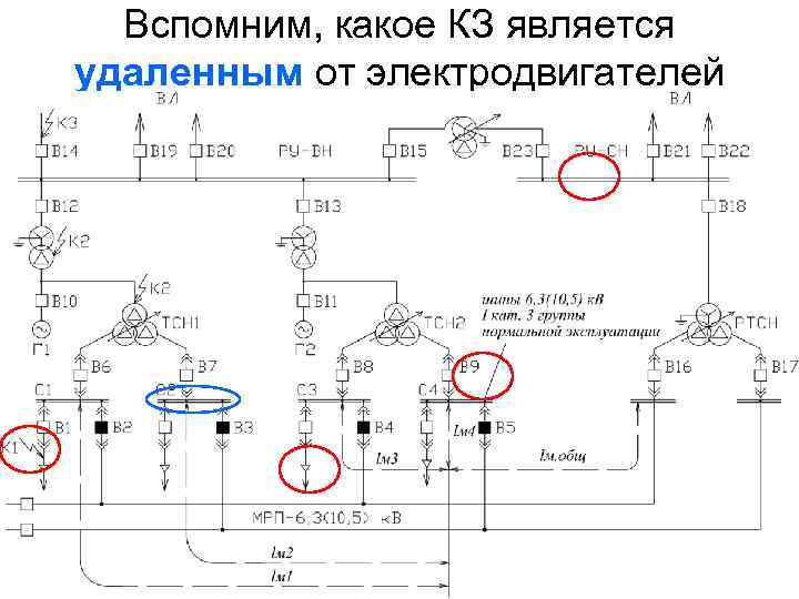 Вспомним, какое КЗ является удаленным от электродвигателей 5 