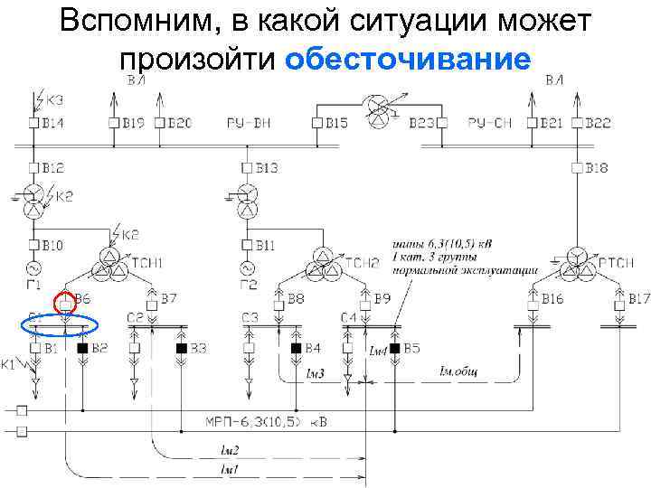 Вспомним, в какой ситуации может произойти обесточивание 6 