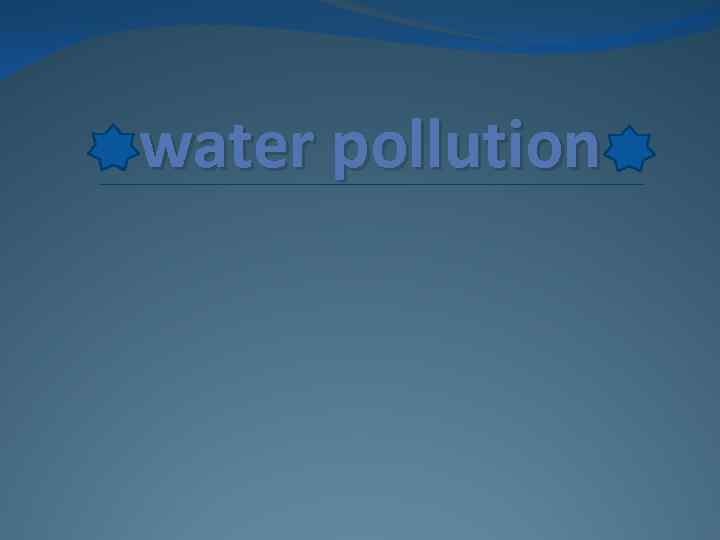 water pollution 