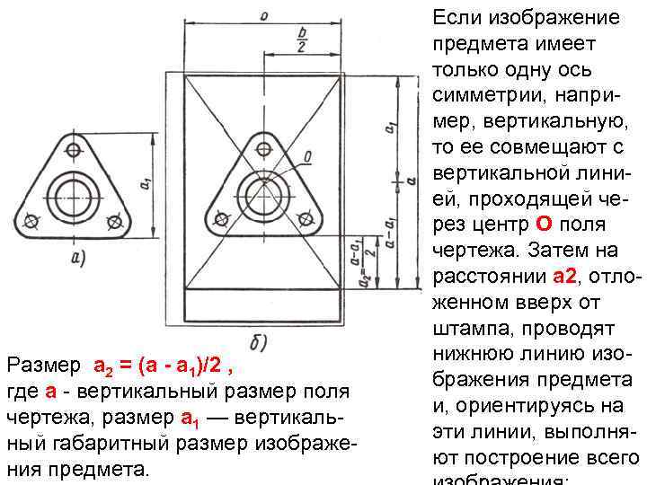 Размер а 2 = (a - a 1)/2 , где a вертикальный размер поля