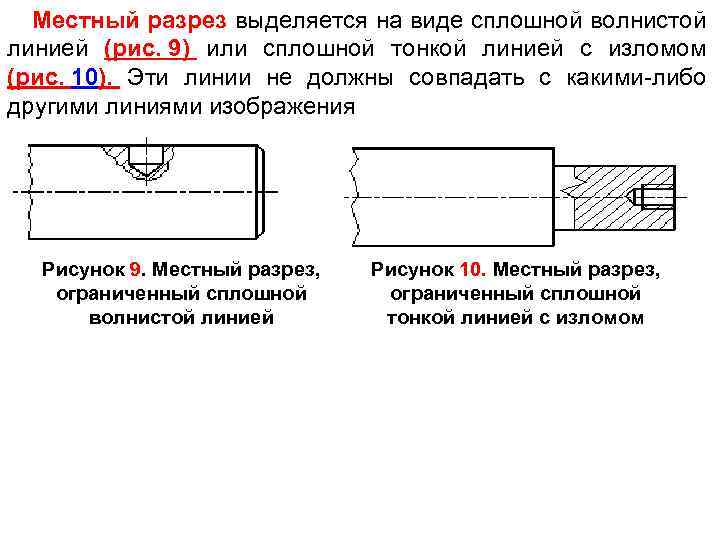 Каково назначение сплошной волнистой линии 3 на чертеже