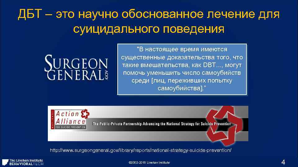 ДБТ – это научно обоснованное лечение для суицидального поведения 